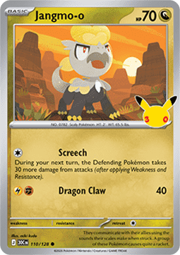 (110) Pokemon TCG 30th Celebration Single: Jangmo-o Common