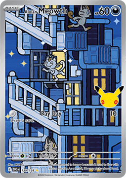 (139) Pokemon TCG 30th Celebration Single: Alolan Meowth Illustration Rare