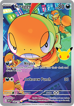 (140) Pokemon TCG 30th Celebration Single: Scraggy Illustration Rare