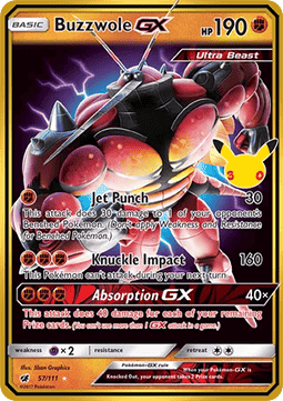 (CIN 57) Pokemon TCG 30th Celebration Single: Buzzwole GX Ultra Rare