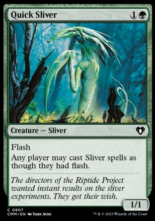 (907) Magic The Gathering Commander Masters: Extras Single: Quick Sliver Common