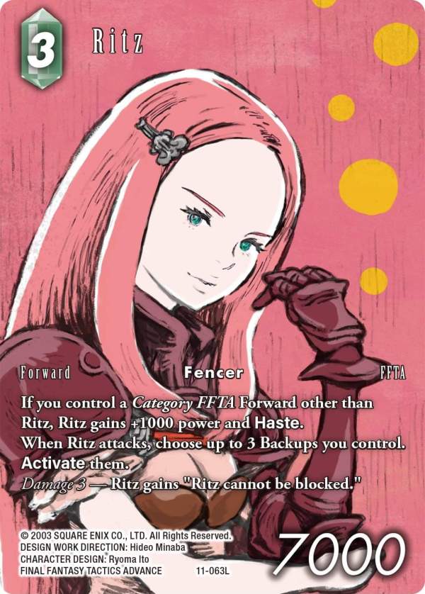 (063) Final Fantasy TCG Opus XI: Soldier's Return Single: Ritz (11-063) (V.2) Legend