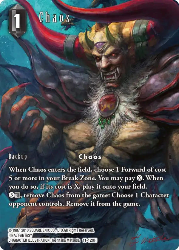 (129) Final Fantasy TCG Opus XI: Soldier's Return Single: Chaos (11-129) (V.2) Hero