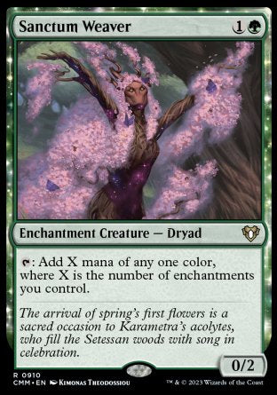 (910) Magic The Gathering Commander Masters: Extras Single: Sanctum Weaver Rare