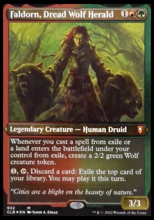 (932) Magic The Gathering Commander Legends: Battle for Baldur's Gate: Extras Single: Faldorn, Dread Wolf Herald (V.3) Special