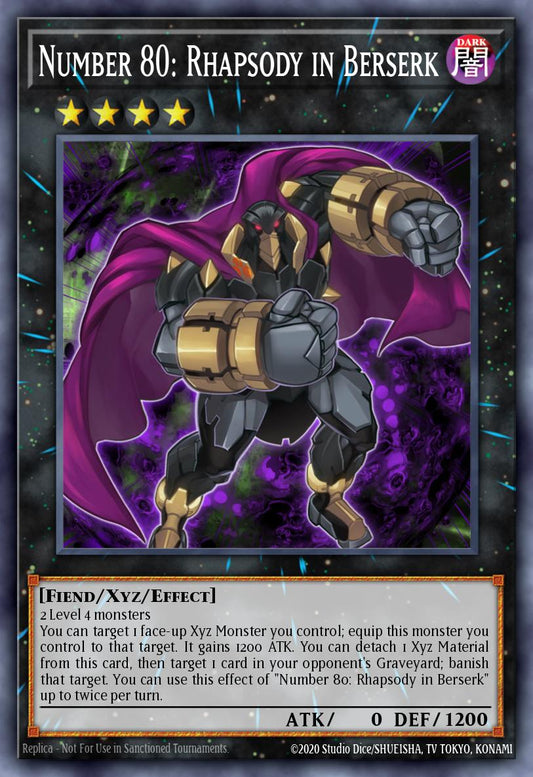 (045) YuGiOh TCG PRIO: Primal Origin Single: Number 80: Rhapsody in Berserk  Rare