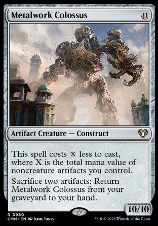 (960) Magic The Gathering Commander Masters: Extras Single: Metalwork Colossus Rare