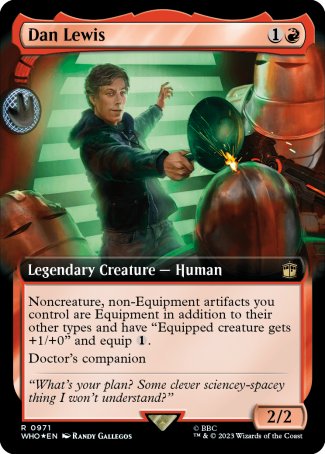 (971) Magic The Gathering Universes Beyond: Doctor Who: Extras Single: Dan Lewis (V.3) Holo Rare