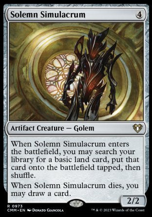 (973) Magic The Gathering Commander Masters: Extras Single: Solemn Simulacrum Holo Rare