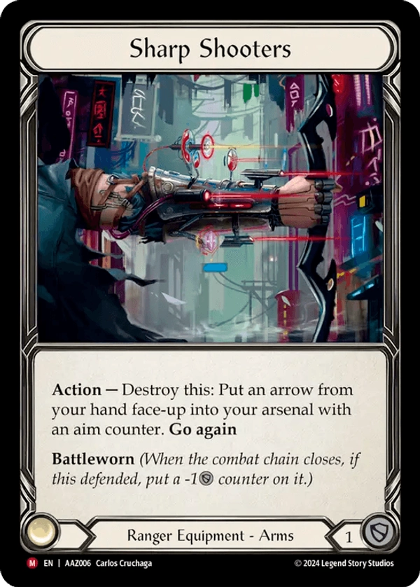 (006) Flesh & Blood TCG Armory Deck: Azalea Single: Sharp Shooters (Rainbow Foil) Majestic