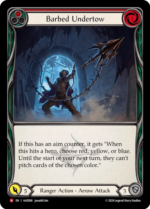 (008) Flesh & Blood TCG Armory Deck: Azalea Single: Barbed Undertow (Regular) Majestic