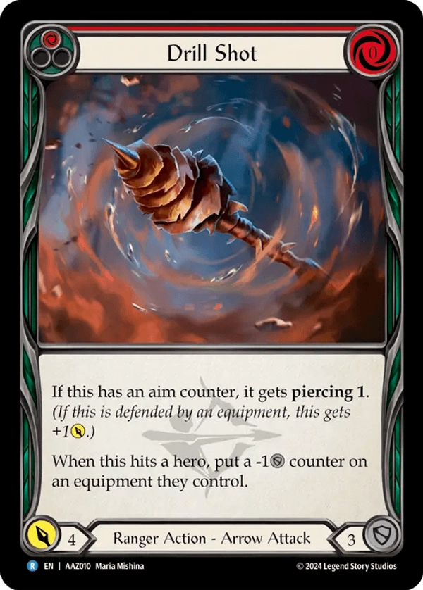 (010) Flesh & Blood TCG Armory Deck: Azalea Single: Drill Shot (Red) (Regular) Rare