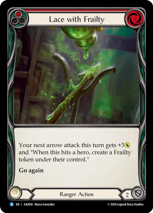 (018) Flesh & Blood TCG Armory Deck: Azalea Single: Lace with Frailty (Regular) Rare