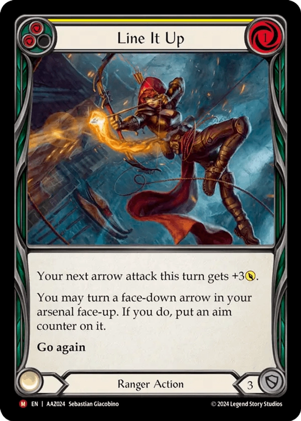 (024) Flesh & Blood TCG Armory Deck: Azalea Single: Line It Up (Rainbow Foil) Majestic