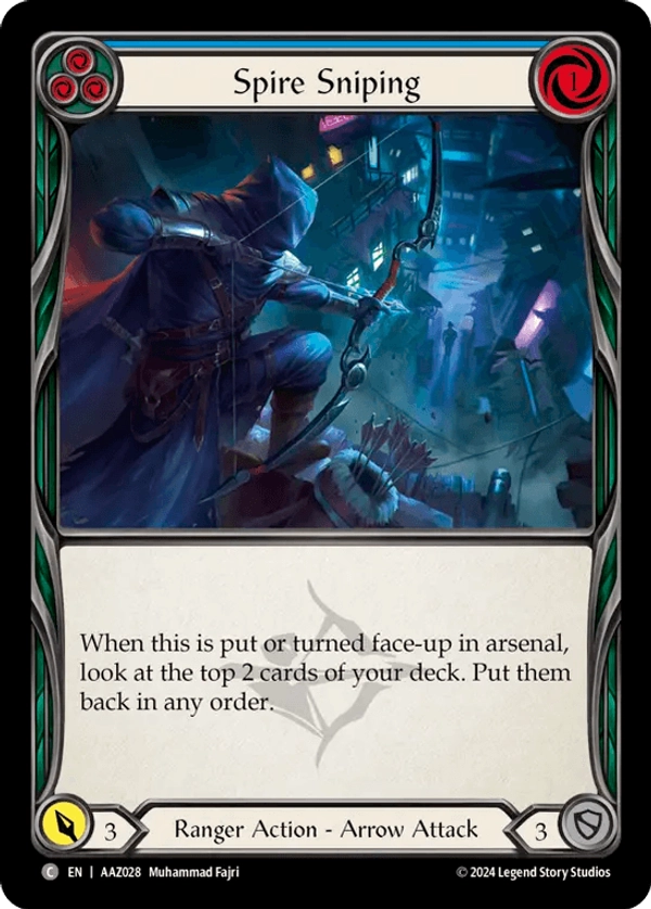 (028) Flesh & Blood TCG Armory Deck: Azalea Single: Spire Sniping (Blue) (Regular) Common