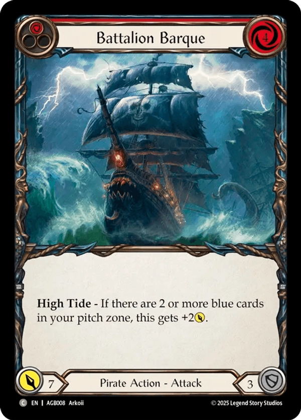 (008) Flesh & Blood TCG Armory Deck: Gravy Bones Single: Battalion Barque (Red) (Regular) Common