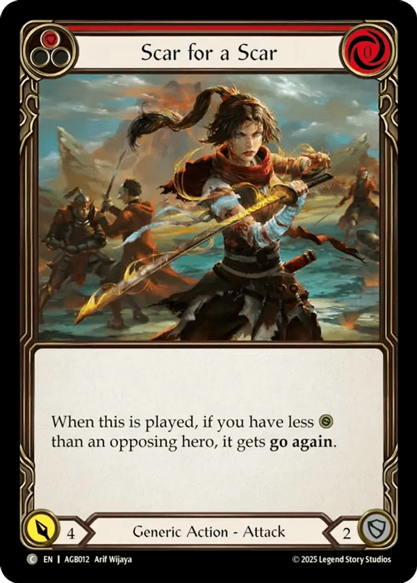 (012) Flesh & Blood TCG Armory Deck: Gravy Bones Single: Scar for a Scar (Red) (Regular) Common