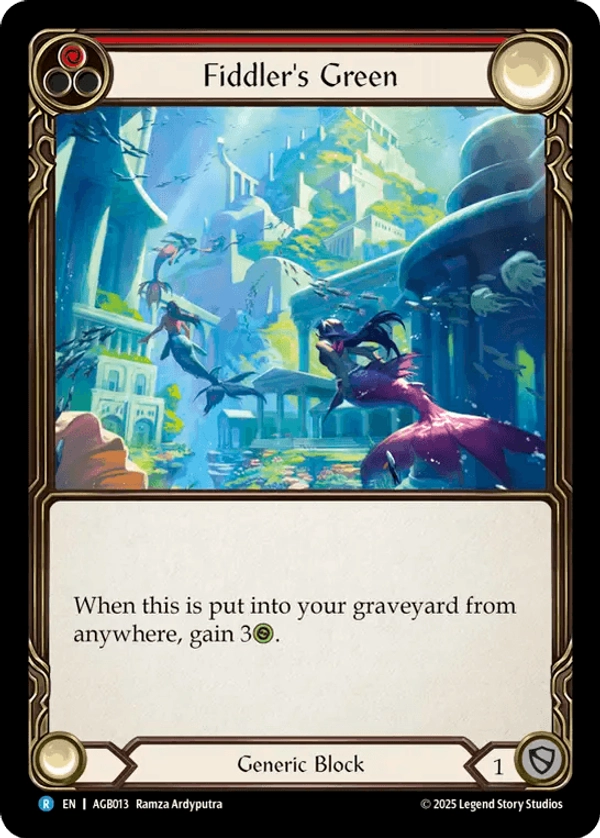 (013) Flesh & Blood TCG Armory Deck: Gravy Bones Single: Fiddler's Green (Red) (Regular) Rare