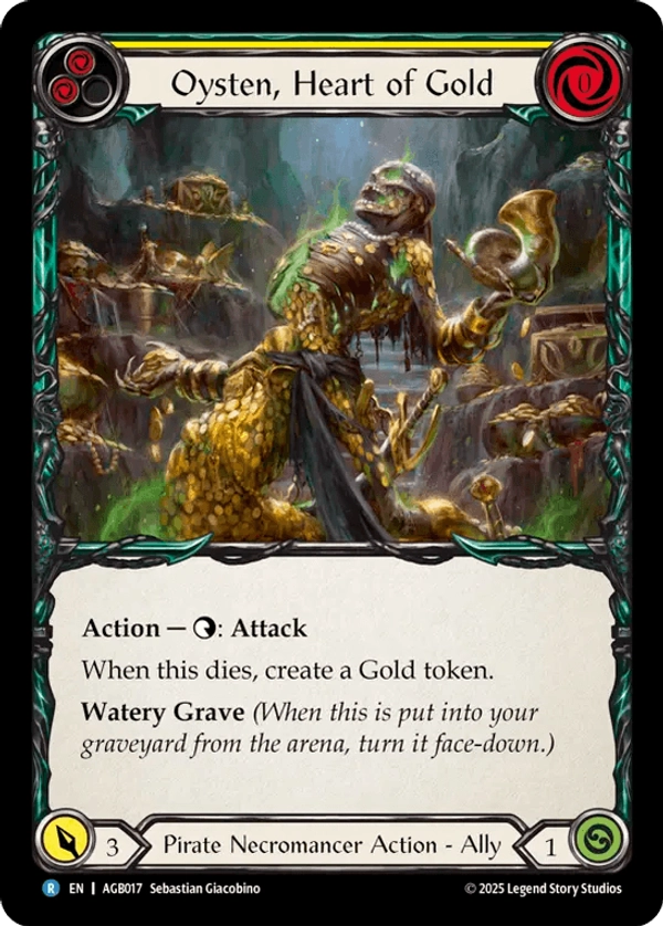 (017) Flesh & Blood TCG Armory Deck: Gravy Bones Single: Oysten, Heart of Gold (Regular) Rare