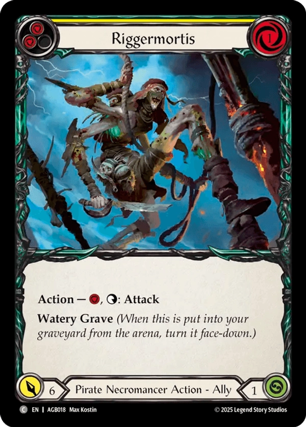 (018) Flesh & Blood TCG Armory Deck: Gravy Bones Single: Riggermortis (Regular) Common