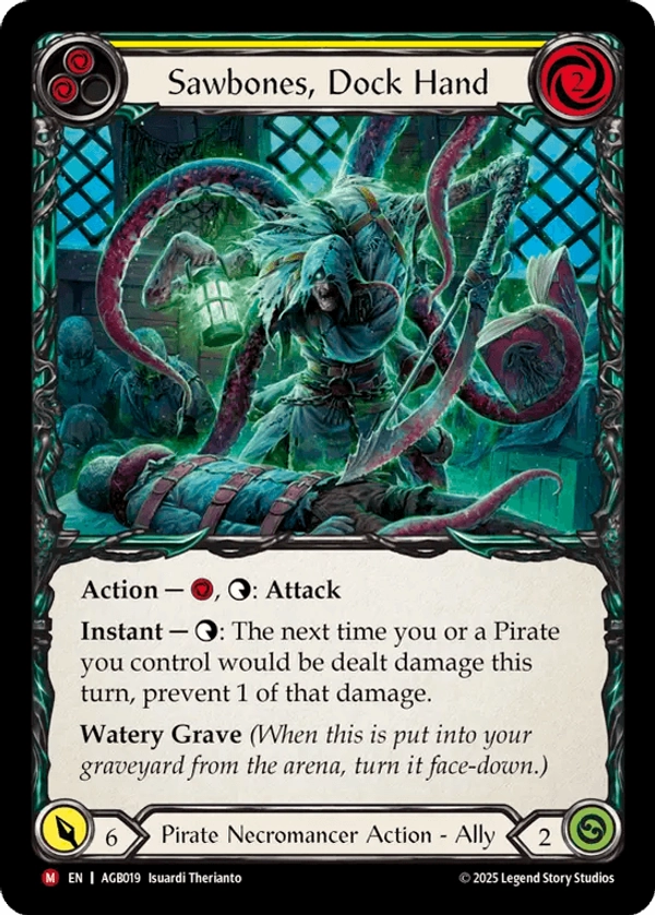 (019) Flesh & Blood TCG Armory Deck: Gravy Bones Single: Sawbones, Dockhand (Regular) Majestic