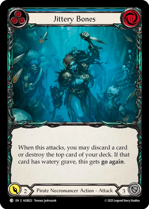 (022) Flesh & Blood TCG Armory Deck: Gravy Bones Single: Jittery Bones (Blue) (Regular) Common