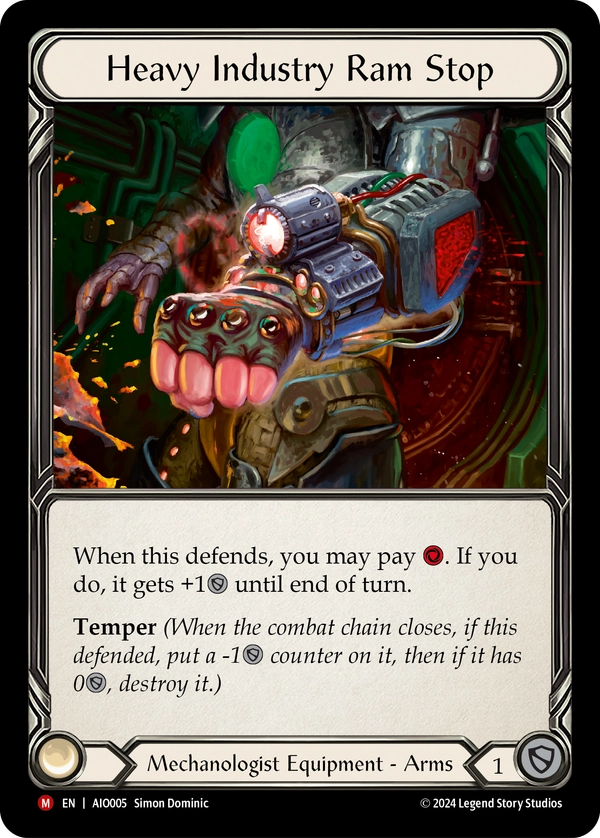 (005) Flesh & Blood TCG Armory Deck: Dash I/O Single: Heavy Industry Ram Stop (Rainbow Foil) Majestic