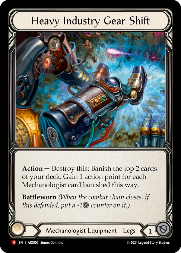 (006) Flesh & Blood TCG Armory Deck: Dash I/O Single: Heavy Industry Gear Shift (Rainbow Foil) Majestic