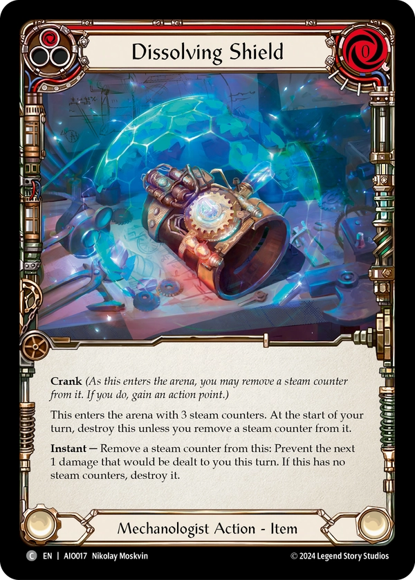 (017) Flesh & Blood TCG Armory Deck: Dash I/O Single: Dissolving Shield (Red) (Regular) Common