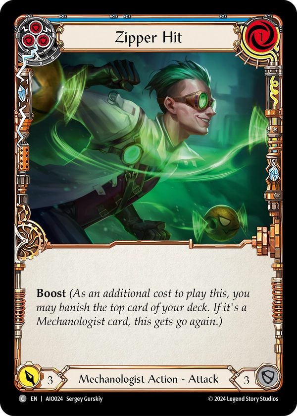 (024) Flesh & Blood TCG Armory Deck: Dash I/O Single: Zipper Hit (Blue) (Regular) Common