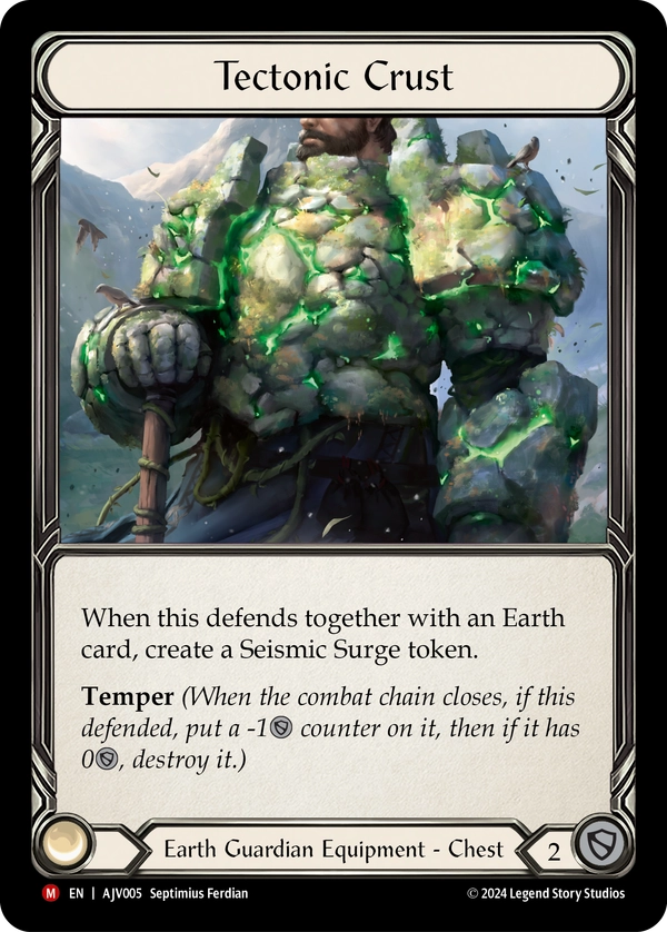 (005) Flesh & Blood TCG Armory Deck Origins: Jarl Vetreidi Single: Tectonic Crust (Rainbow Foil) Majestic