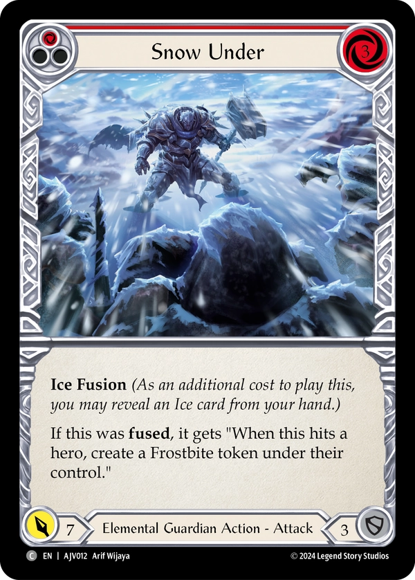 (012) Flesh & Blood TCG Armory Deck Origins: Jarl Vetreidi Single: Snow Under (Red) (Regular) Common