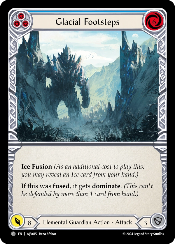 (015) Flesh & Blood TCG Armory Deck Origins: Jarl Vetreidi Single: Glacial Footsteps (Blue) (Regular) Common