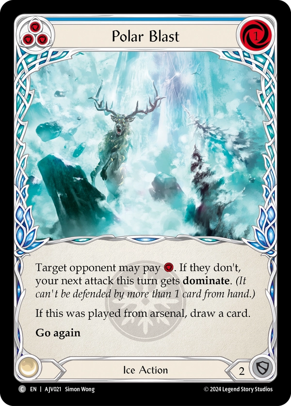 (021) Flesh & Blood TCG Armory Deck Origins: Jarl Vetreidi Single: Polar Blast (Blue) (Regular) Common