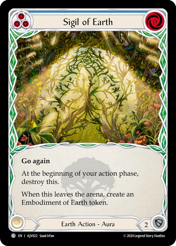 (022) Flesh & Blood TCG Armory Deck Origins: Jarl Vetreidi Single: Sigil of Earth (Regular) Common