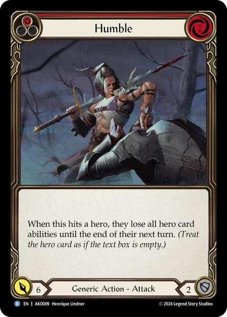 (009) Flesh & Blood TCG Armory Deck: Kayo Single: Humble (Red) (Regular) Rare