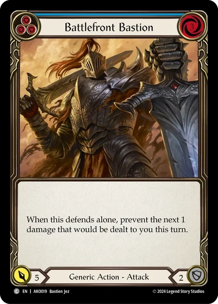 (019) Flesh & Blood TCG Armory Deck: Kayo Single: Battlefront Bastion (Blue) (Regular) Common