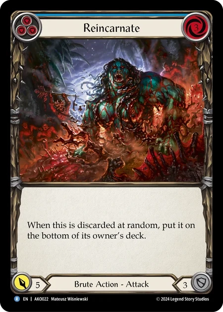 (022) Flesh & Blood TCG Armory Deck: Kayo Single: Reincarnate (Blue) (Regular) Rare