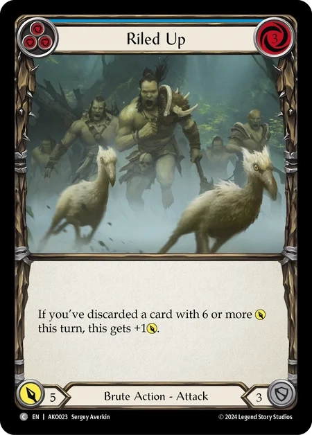 (023) Flesh & Blood TCG Armory Deck: Kayo Single: Riled Up (Blue) (Regular) Common