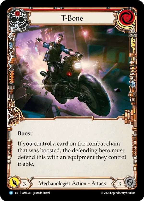 (013) Flesh & Blood TCG Armory Deck: Maxx Nitro Single: T-Bone (Red) (Regular) Rare