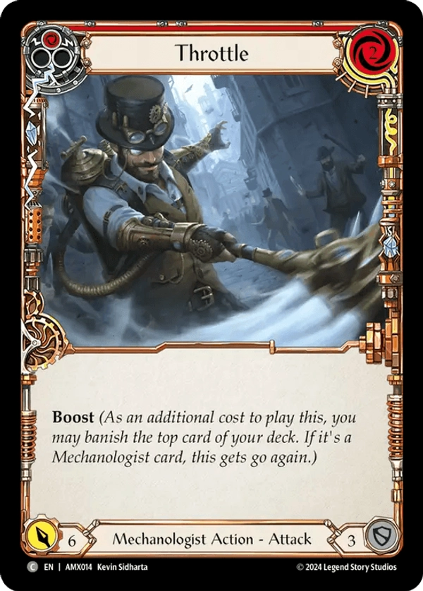 (014) Flesh & Blood TCG Armory Deck: Maxx Nitro Single: Throttle (Red) (Regular) Common