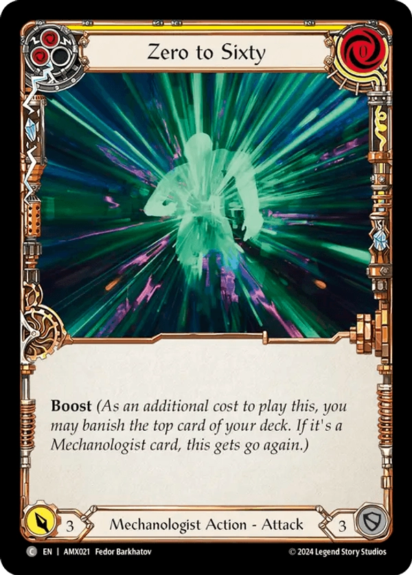 (021) Flesh & Blood TCG Armory Deck: Maxx Nitro Single: Zero to Sixty (Yellow) (Regular) Common