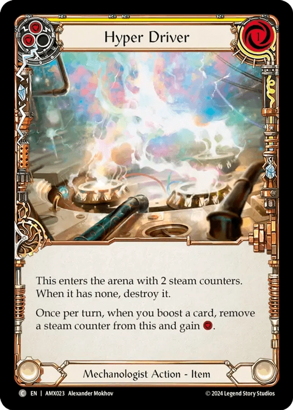 (023) Flesh & Blood TCG Armory Deck: Maxx Nitro Single: Hyper Driver (Yellow) (Regular) Common