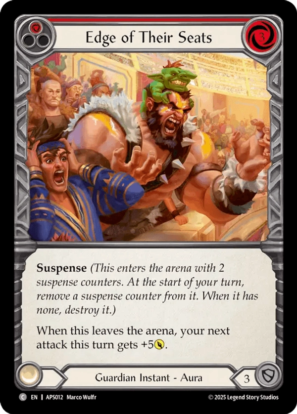 (012) Flesh & Blood TCG Armory Deck: Pleiades Single: Edge of Their Seats (Red) (Regular) Common