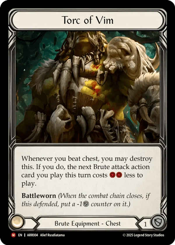 (004) Flesh & Blood TCG Armory Deck: Rhinar Single: Torc of Vim (Rainbow Foil) Majestic