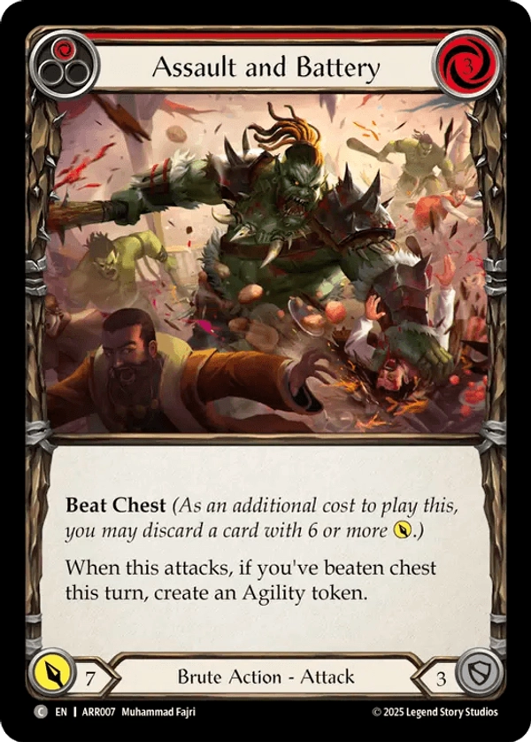 (007) Flesh & Blood TCG Armory Deck: Rhinar Single: Assault and Battery (Red) (Regular) Common