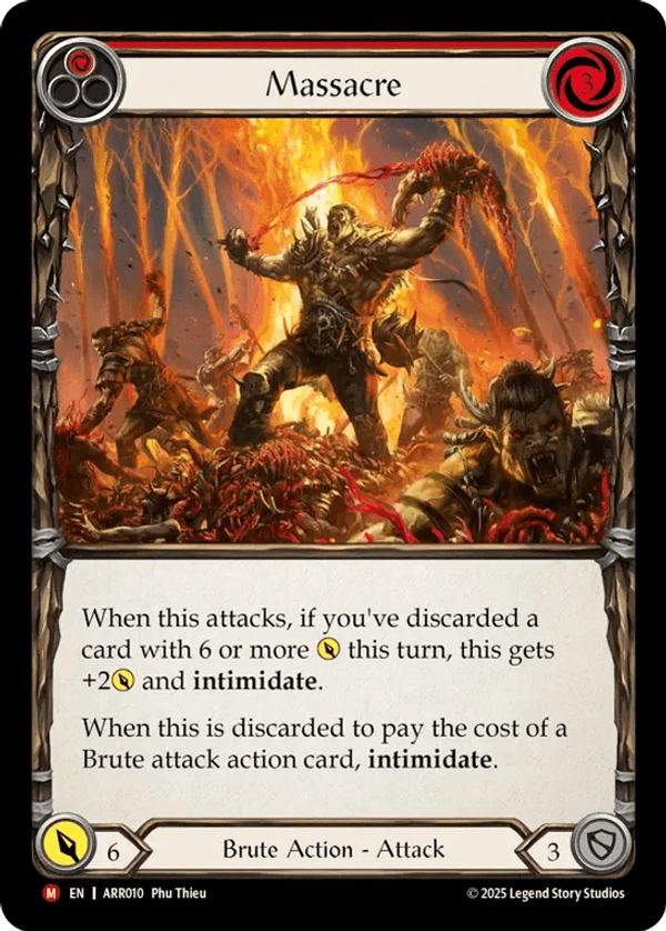 (010) Flesh & Blood TCG Armory Deck: Rhinar Single: Massacre (Regular) Majestic