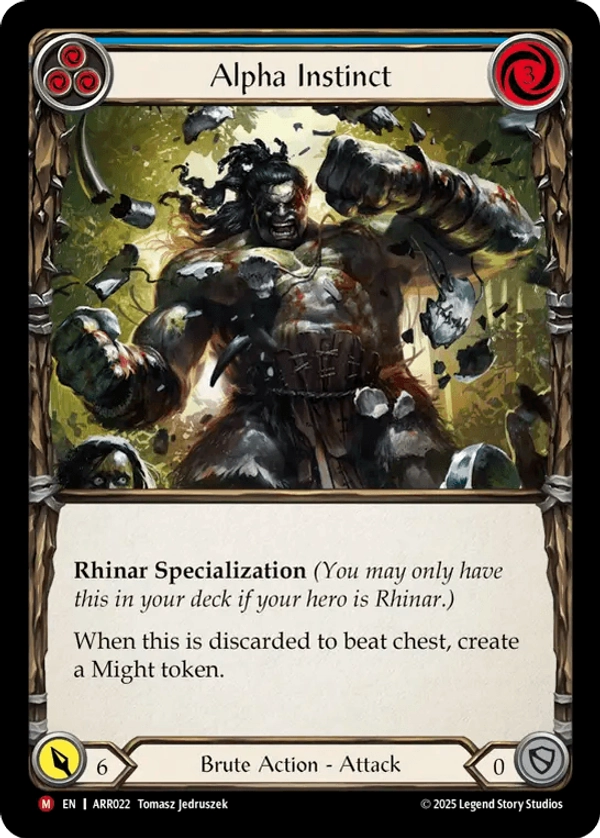 (022) Flesh & Blood TCG Armory Deck: Rhinar Single: Alpha Instinct (Regular) Majestic