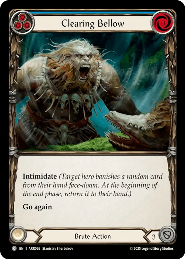 (026) Flesh & Blood TCG Armory Deck: Rhinar Single: Clearing Bellow (Regular) Common