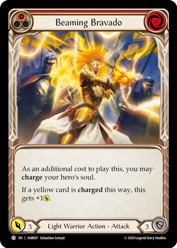 (007) Flesh & Blood TCG Armory Deck: Boltyn Single: Beaming Bravado (Red) (Regular) Common